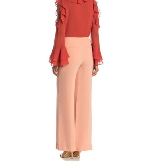 Diane von Furstenburg Coral High-Rise Kiersten Wide Leg Trousers Pants Size 4 - Picture 4 of 16
